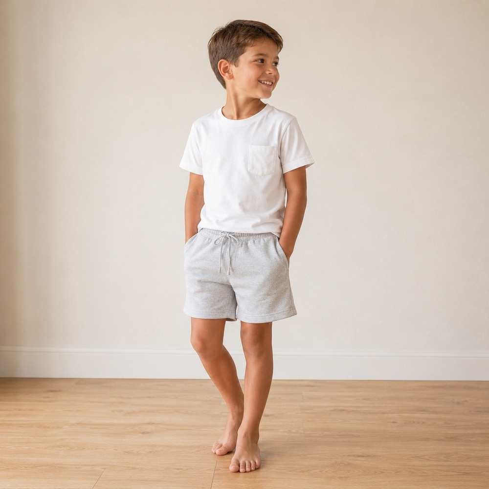 Wonder Nation Boys Knit Shorts Light Grey Heather Husky Size L 10-12 NWT